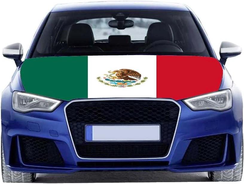 Mexico Car Hood Cover Flag ,Engine Banner,Mexican Flag,3.3X5ft/6X7FT, 100% Polyester Elastic Fabrics Can be Washed Suitable for large SUV and Pickup Trucks by flagsshop