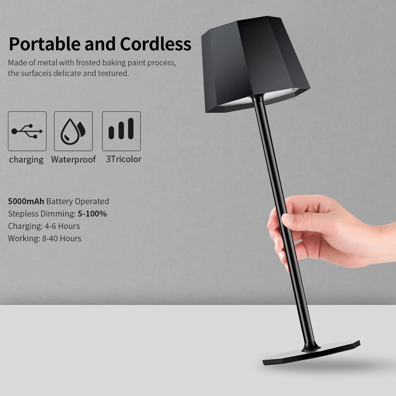 DuoGlow | Battery-Powered 2-Piece Set Cordless Table Lamp Bowlift by Bowlift
