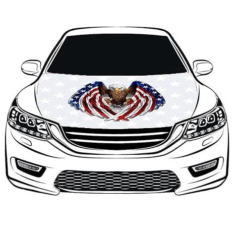 Eagle Logo Car Hood Cover Flag ,Engine Flag of Eagle ,3.3X5ft/6X7FT, 100% Polyester Elastic Fabrics Can be Washed Suitable for large SUV and Pickup Trucks by flagsshop