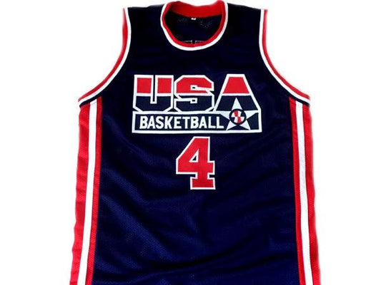 Christian Laettner Jersey #4 Team USA Basketball Navy Blue by My store basketball