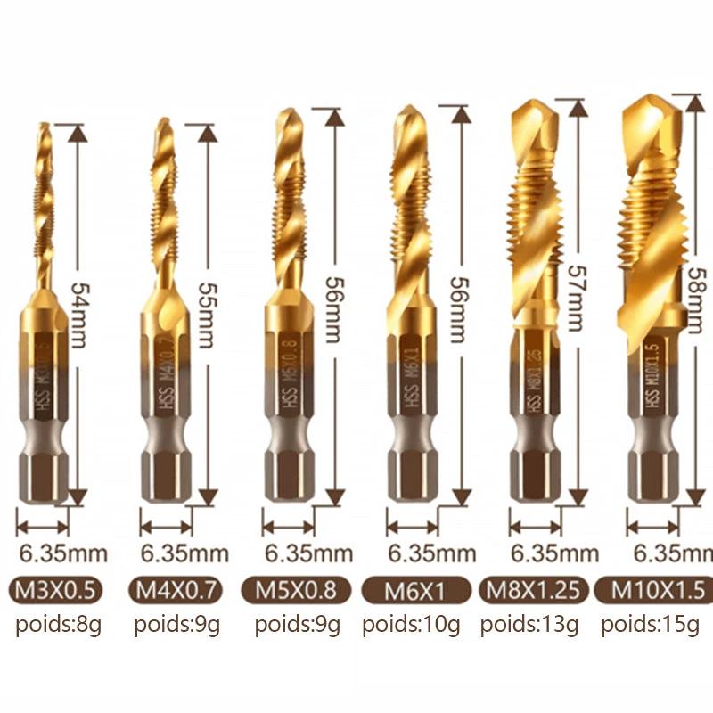 Set of 6 metric tap drill bits by Bowlift