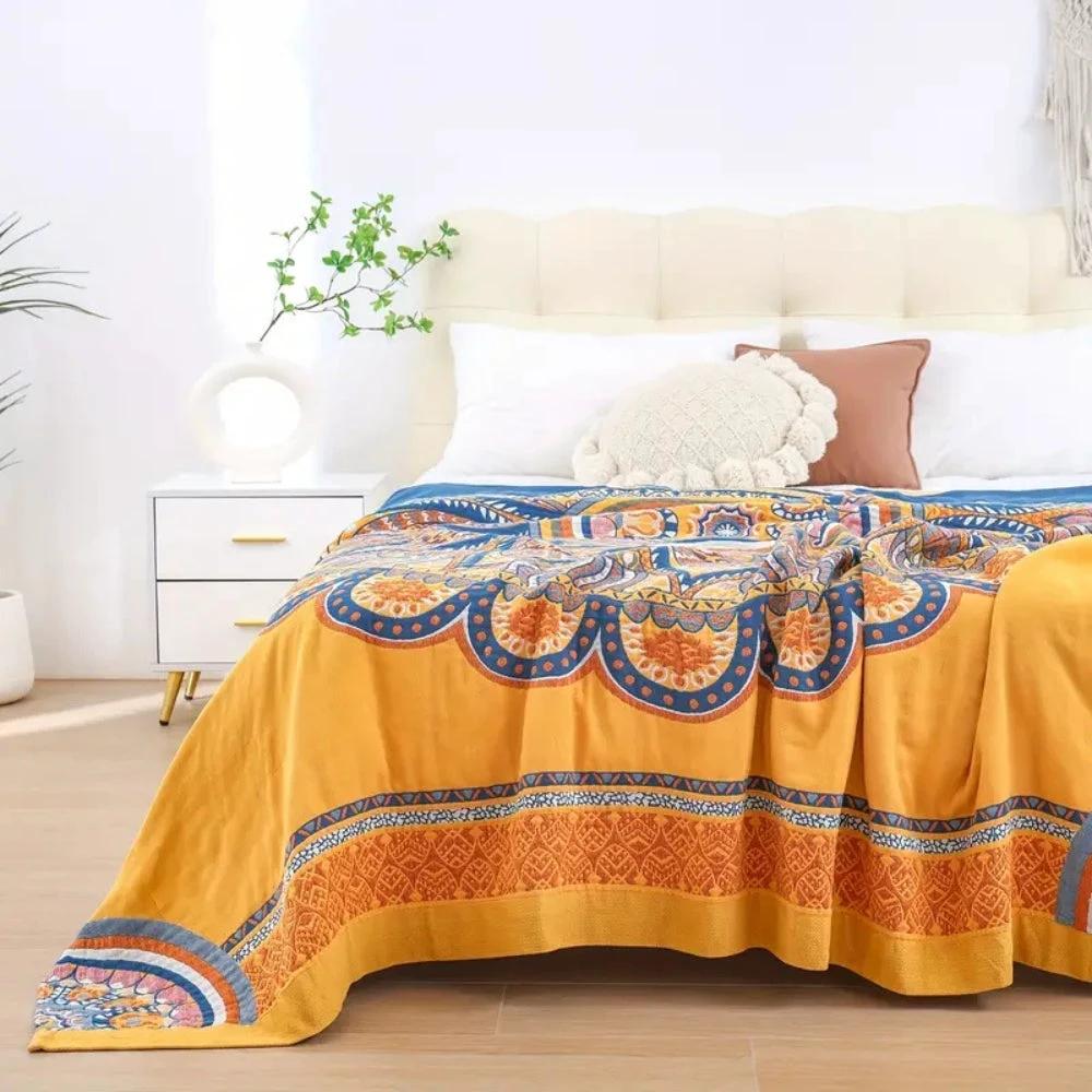 Golden Lotus Comfort Reversible Blanket by Casa & Beyond