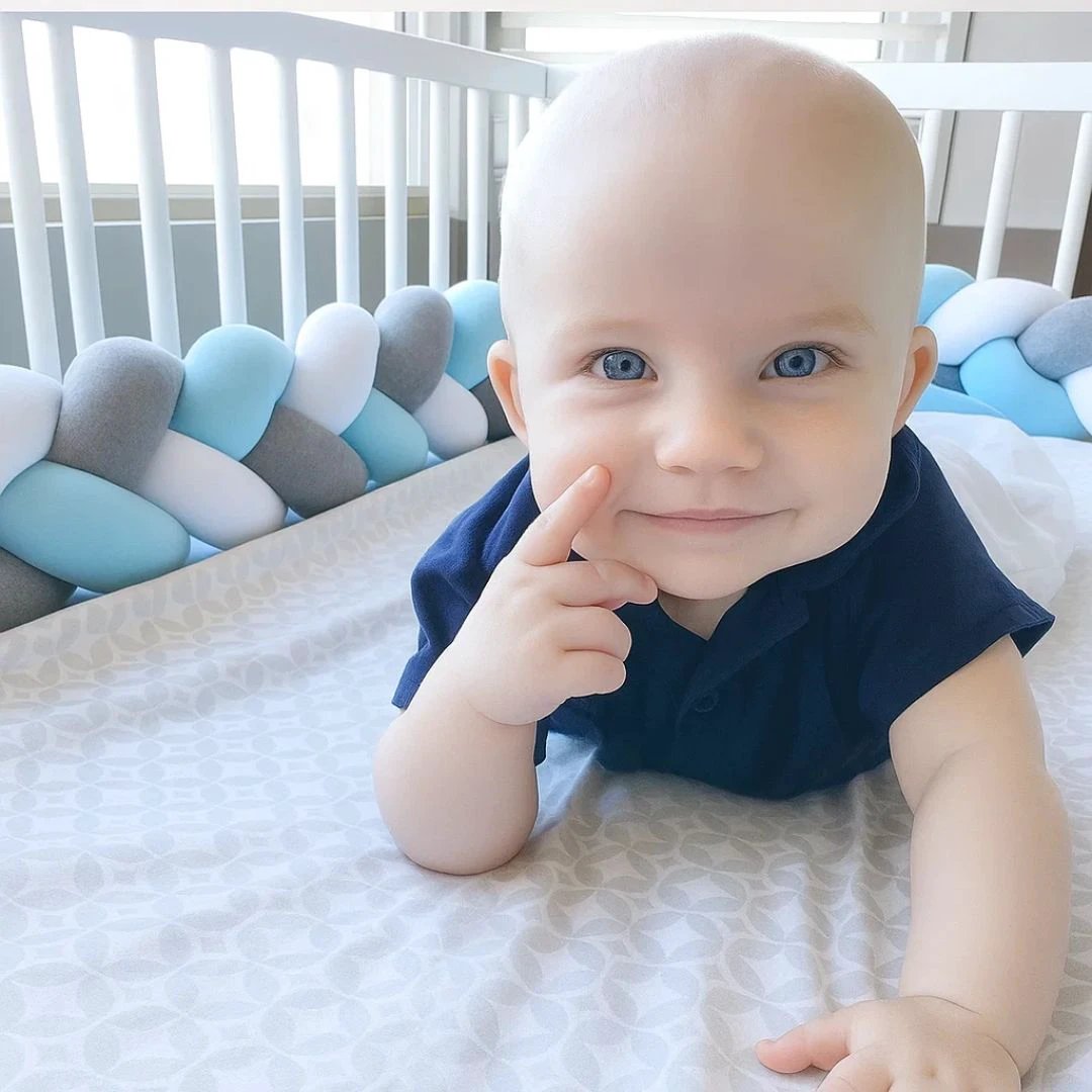 SnugNest | Braided Cot Bumper – Breathable Cotton – Soft Cushioning – Newborn Nursery Safety Bowlift by Bowlift