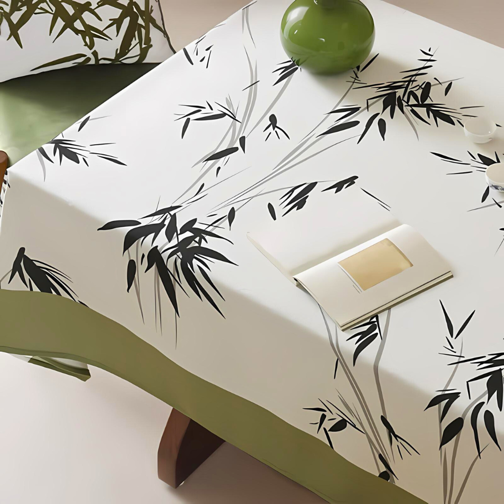 Elegant Pastoral Bamboo Zen Tablecloth by Casa & Beyond