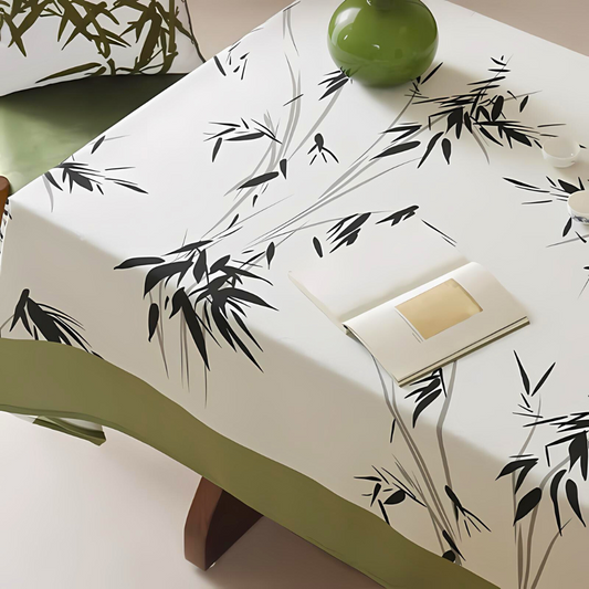 Elegant Pastoral Bamboo Zen Tablecloth by Casa & Beyond