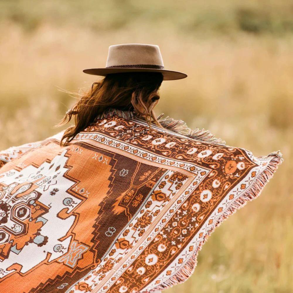 Boho Chic Patterned Throw Blanket by Casa & Beyond