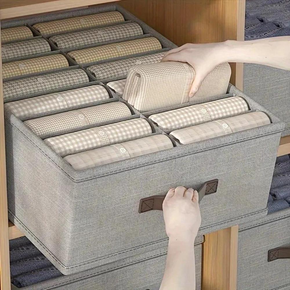 Modern Gray Linen Storage Container by Casa & Beyond