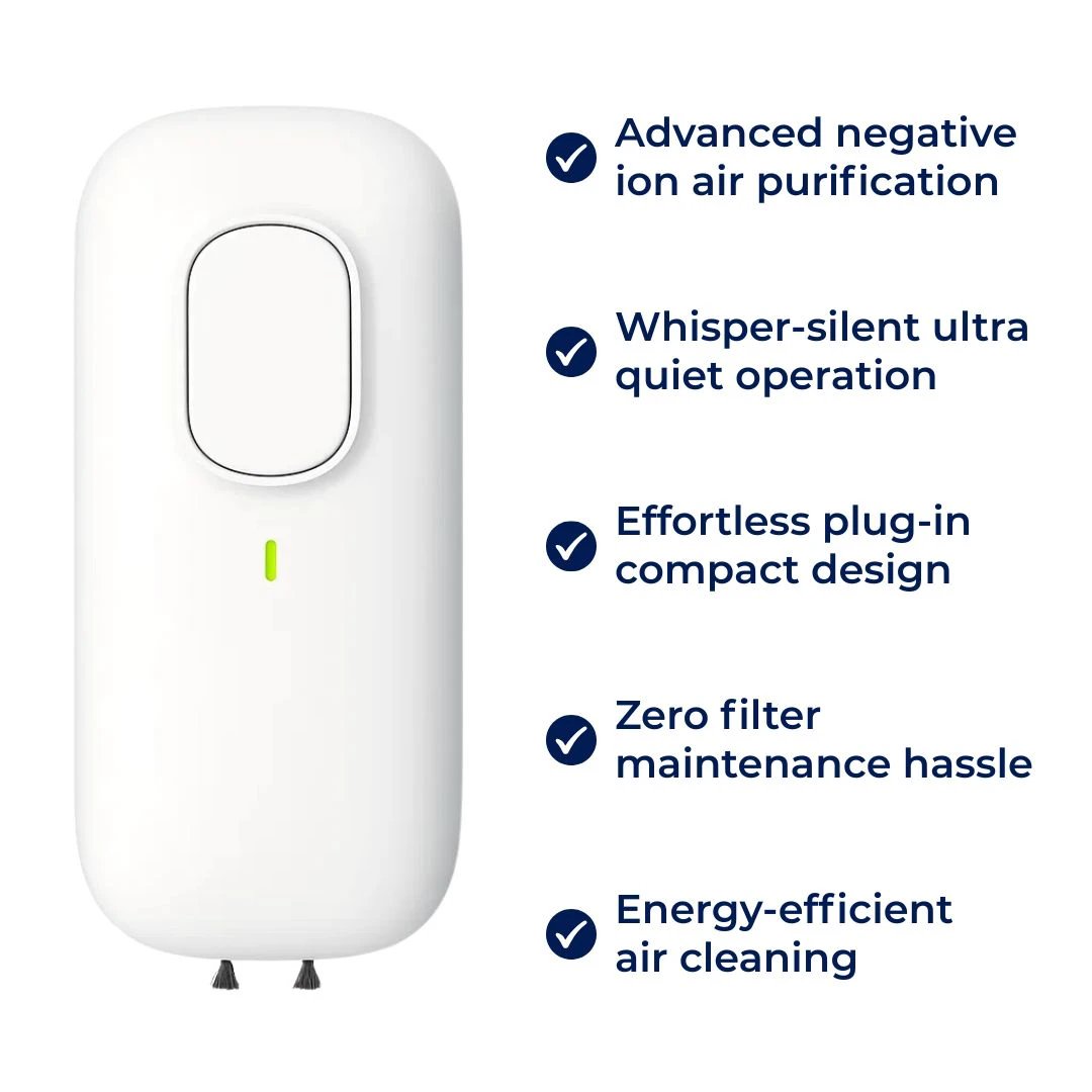 in Air Purifier – Negative Ion – Ultra-quiet ≤ 5 dB – Removes Smoke Odours & Pet Dander – Clean Fresh Air for Bedrooms Bowlift by Bowlift