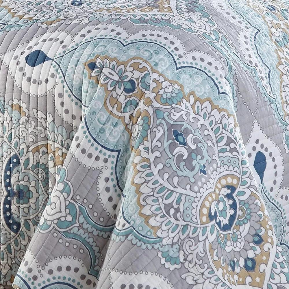 Paisley Aqua Teal Coverlet Set by Casa & Beyond