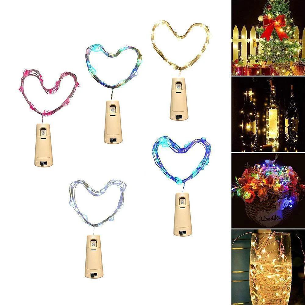 5 pieces LED bottle light night light made of cork gift decoration by Bowlift
