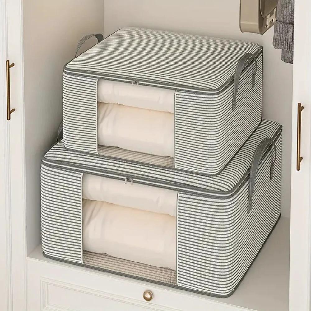 Classic Stripe Foldable Storage Bag by Casa & Beyond
