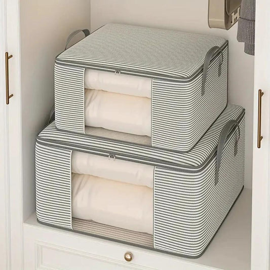Classic Stripe Foldable Storage Bag by Casa & Beyond