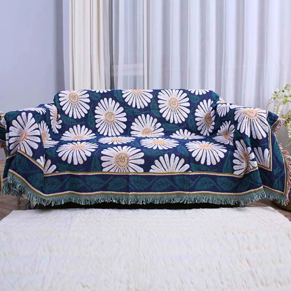 Bohemian Shiragiku Tassel Cotton Knit Blanket by Casa & Beyond