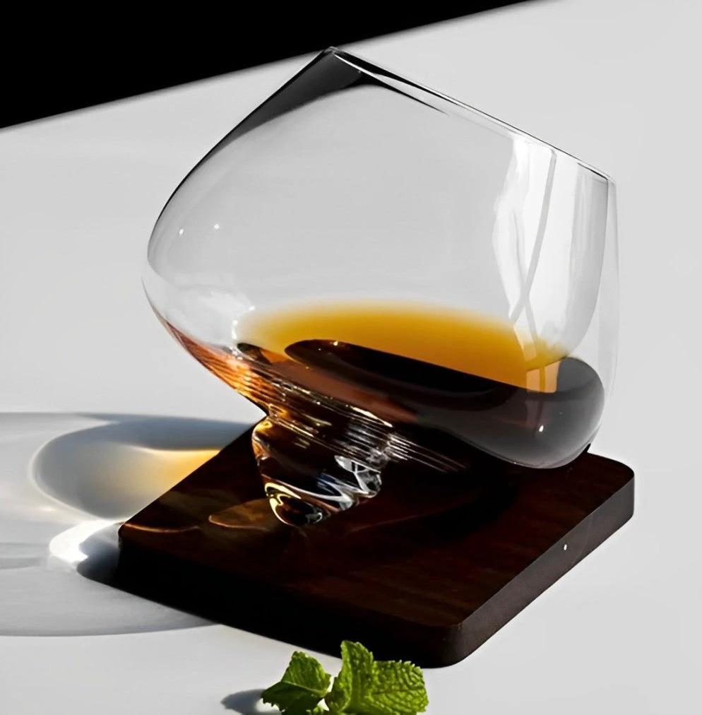 Belly Whiskey and Beer Glass - Rotating Tumbler for Cocktails, Wine and other Drinks Bowlift by Bowlift