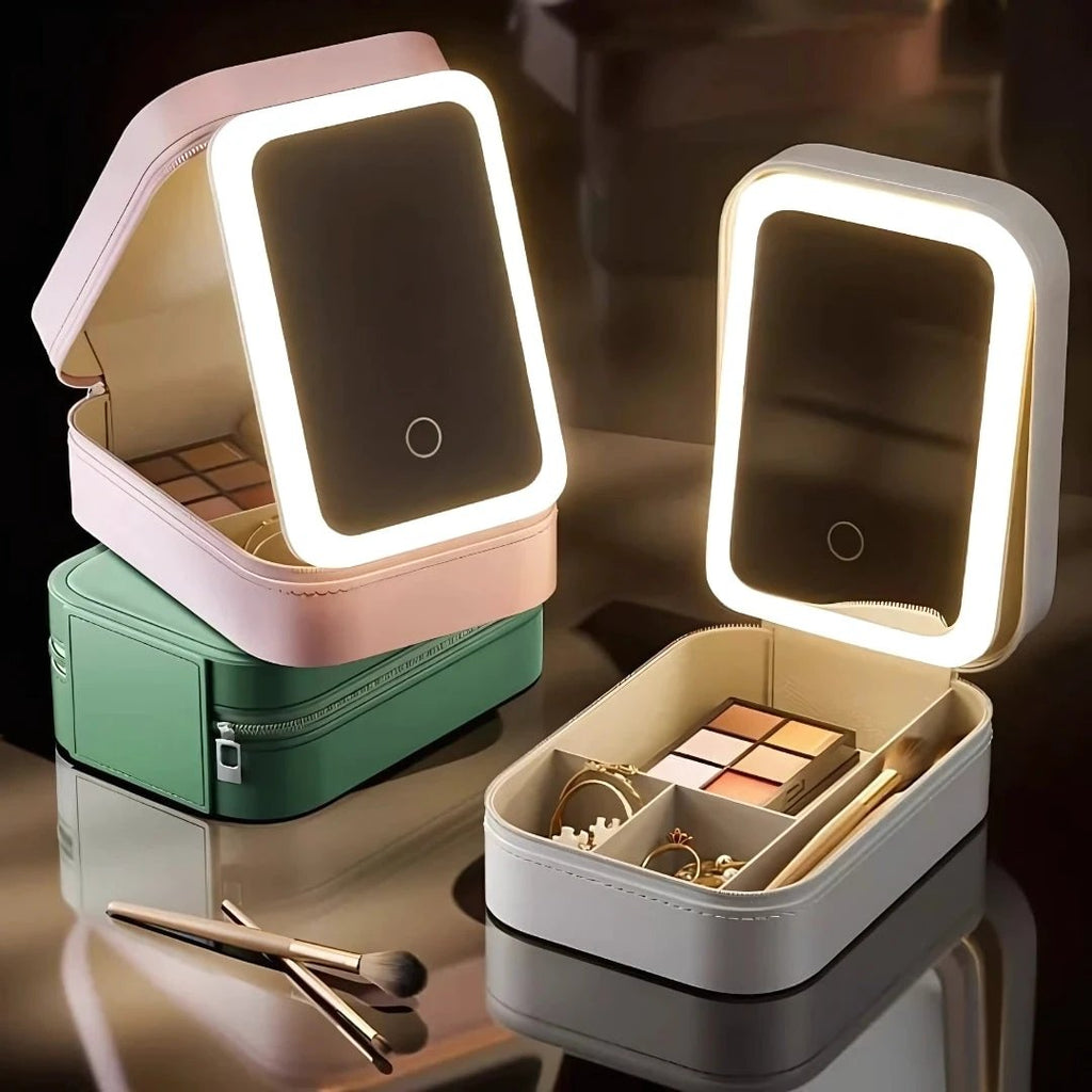 LED Light Mirror – Adjustable Angle – Organiser for Beauty Lovers – Bright Lighting for Flawless Look Bowlift by Bowlift