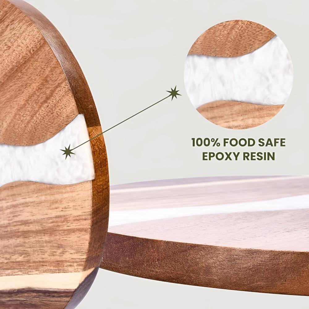Artisan Epoxy Round Wood Chopping Board by Casa & Beyond