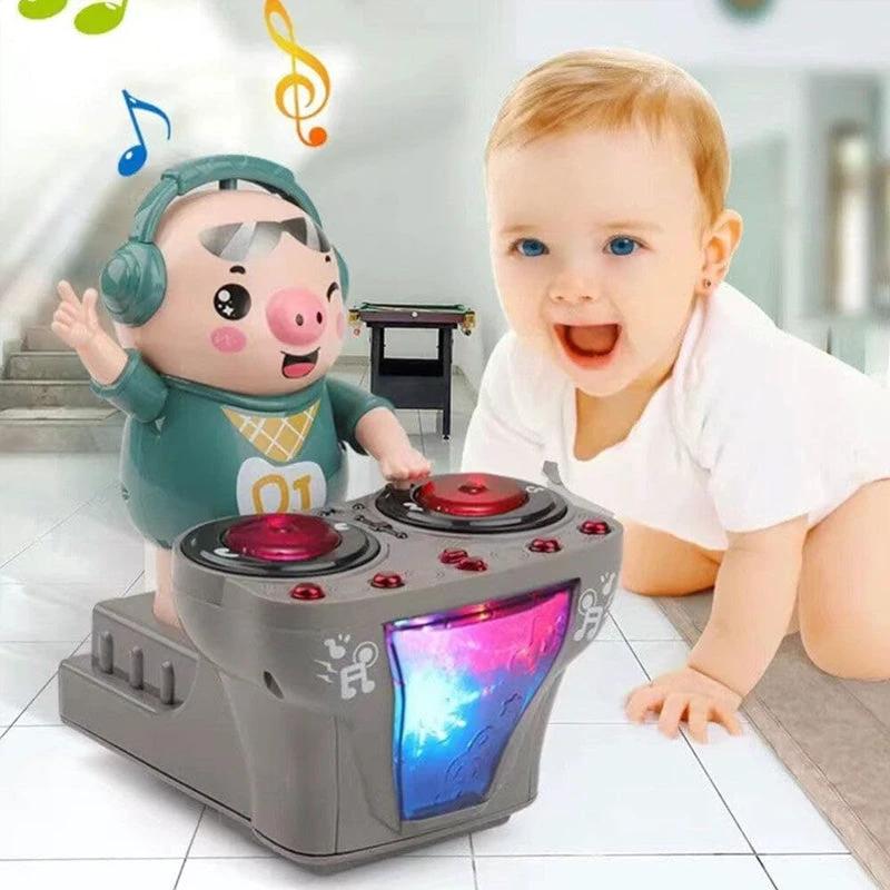 Toy pig DJ for seesaw by Bowlift