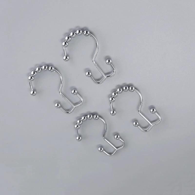 Stainless steel shower curtain hooks (12 pieces) by Bowlift