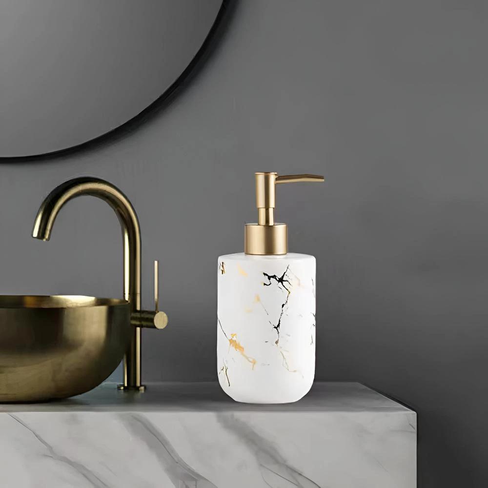 Golden Marble Luxe Dispenser by Casa & Beyond