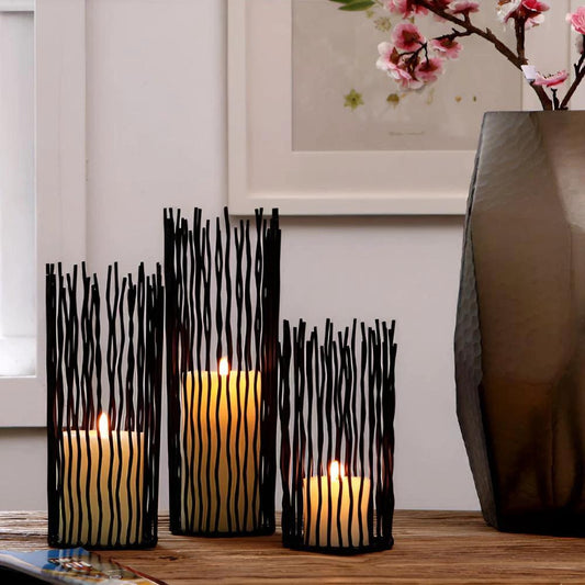 Black Iron Candle Holder Desk by Casa & Beyond