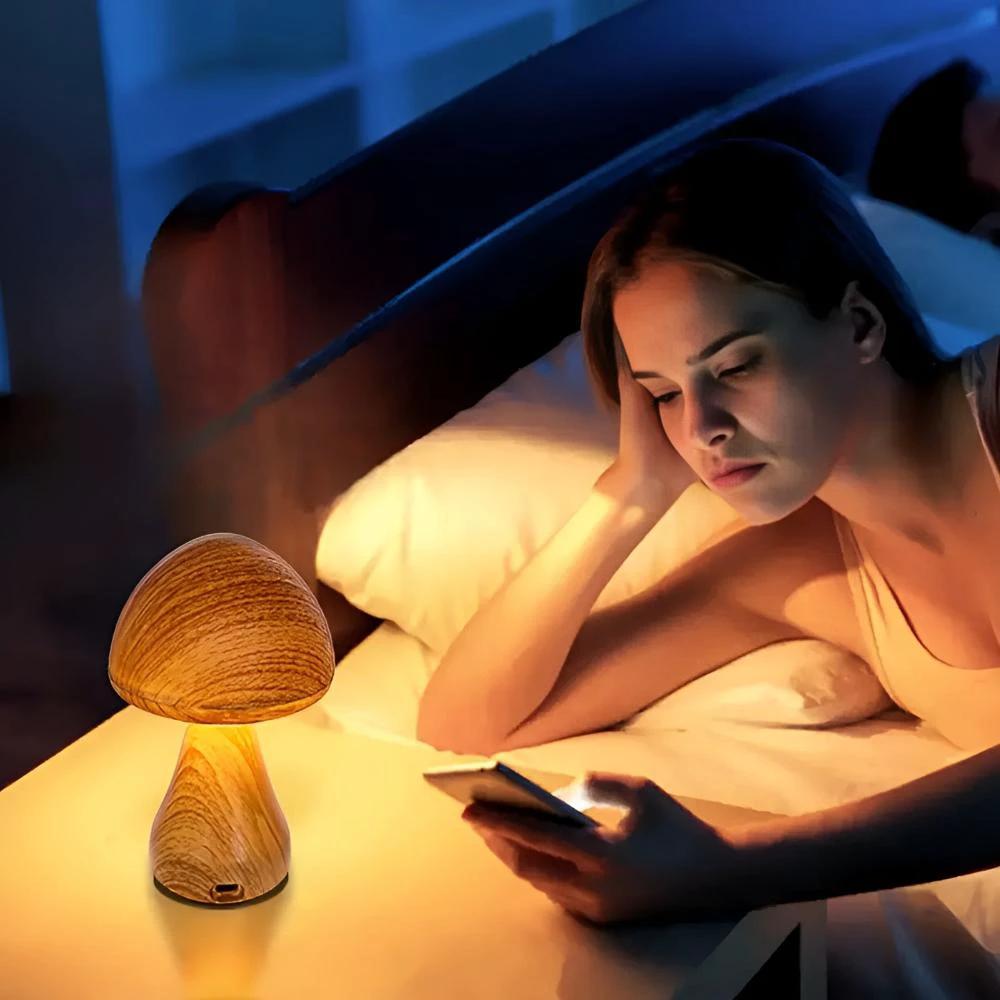 Wooden Mushroom Lamp by Casa & Beyond