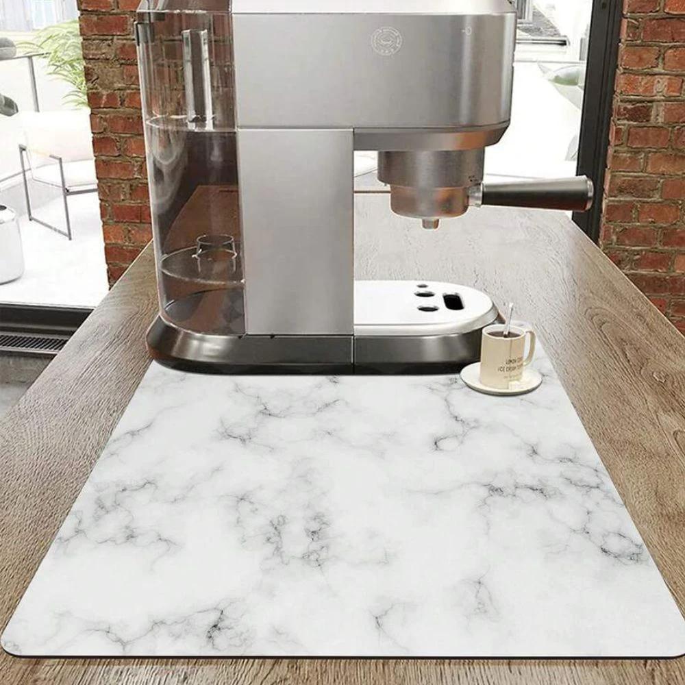 Marble Print Dish Drying Mat by Casa & Beyond