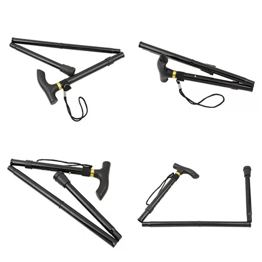 StrideAid Folding Telescopic Walking Stick | Adjustable Cane - Ergonomic Handle - Non-Slip Tip for Mobility Support Bowlift by Bowlift