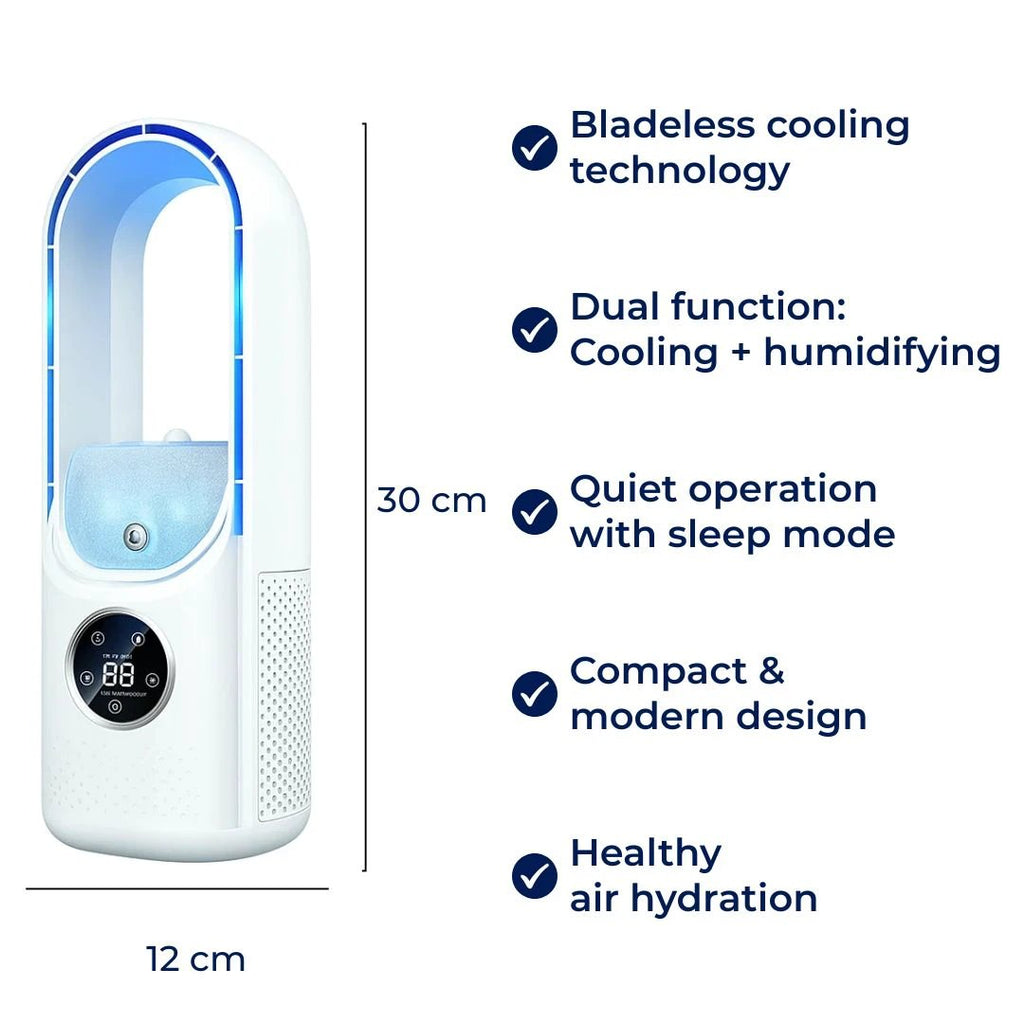 CoolMist | Portable Air Cooler Humidifier – Adjustable Quiet Mist – USB-Powered Compact – Personal Desk & Bedside Comfort for All-Day Freshness Bowlift by Bowlift