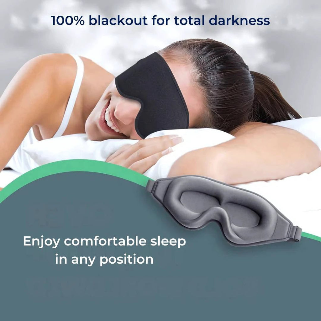 DreamSeal 3D Sleep Eye Mask | Light Blocking Mask - Sleep Blindfold - for Travel - Meditation - Insomnia - Deep Sleep - Adjustable Strap Bowlift by Bowlift