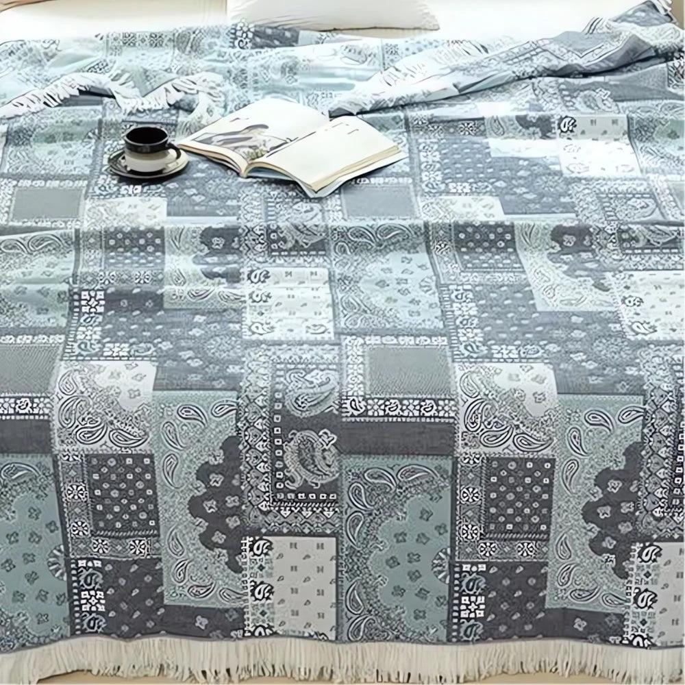 Mosaic Pattern Cotton Gauze Blanket by Casa & Beyond