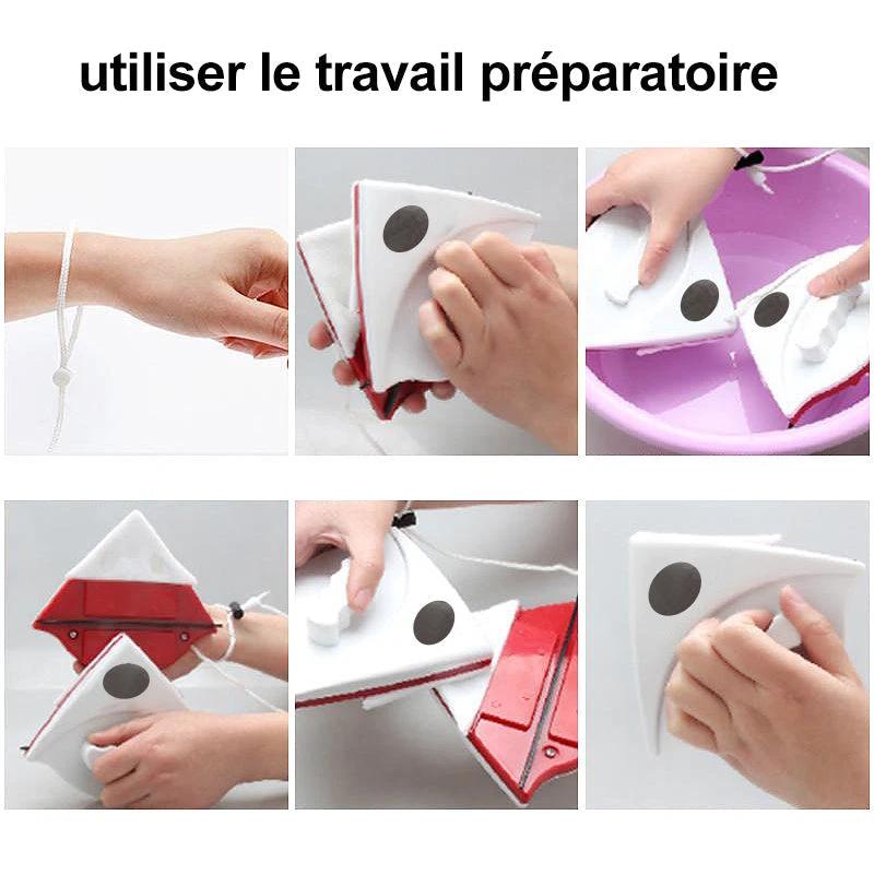 Magnetic cleaner for double-sided windows by Bowlift