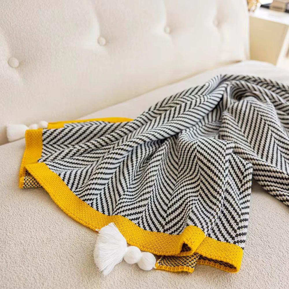 Golden Chevron Luxe Blanket by Casa & Beyond