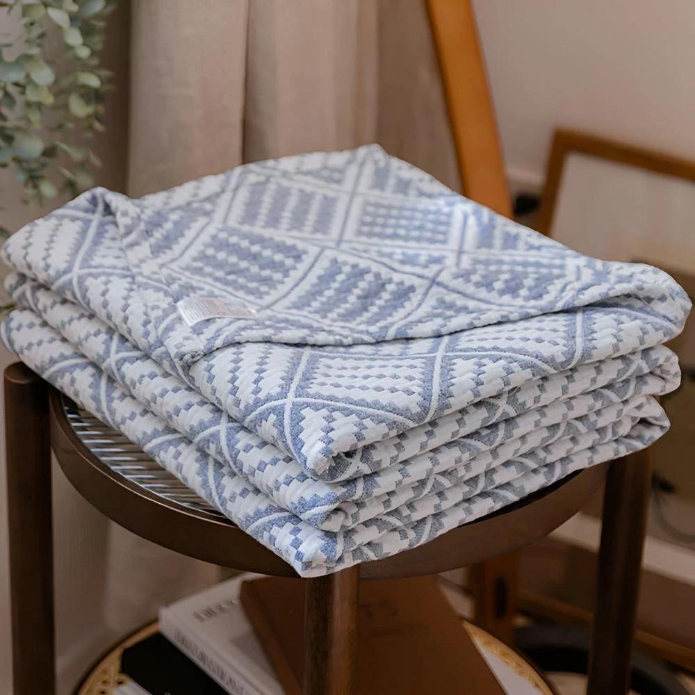 Plaid Pattern Cotton Blanket by Casa & Beyond