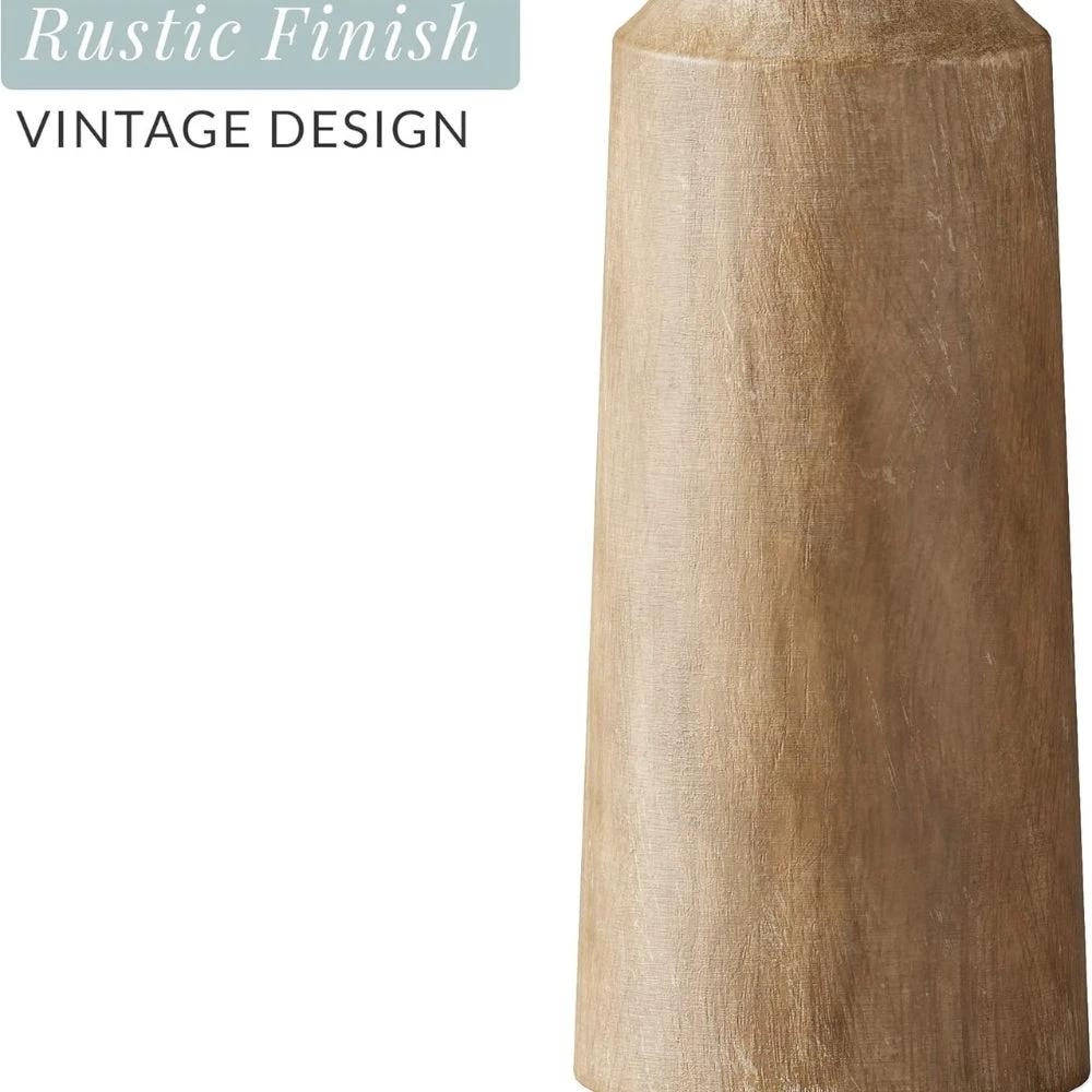 Heirloom Carved Wooden Candle Holders by Casa & Beyond