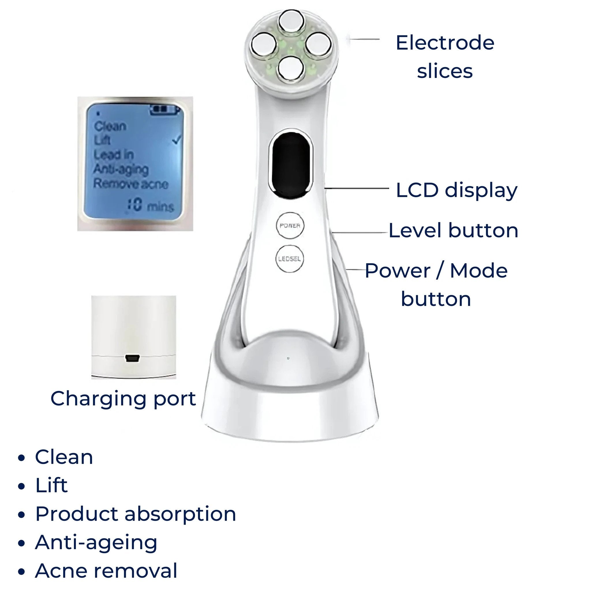 GlowBeam | LED Facial Wand – Anti-Ageing Light Therapy – Lightweight Design – Home Skincare for All Skin Types Bowlift by Bowlift