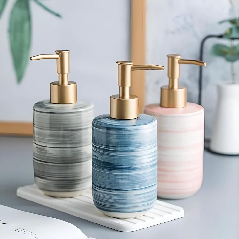Marble Ceramic Soap Dispenser by Casa & Beyond