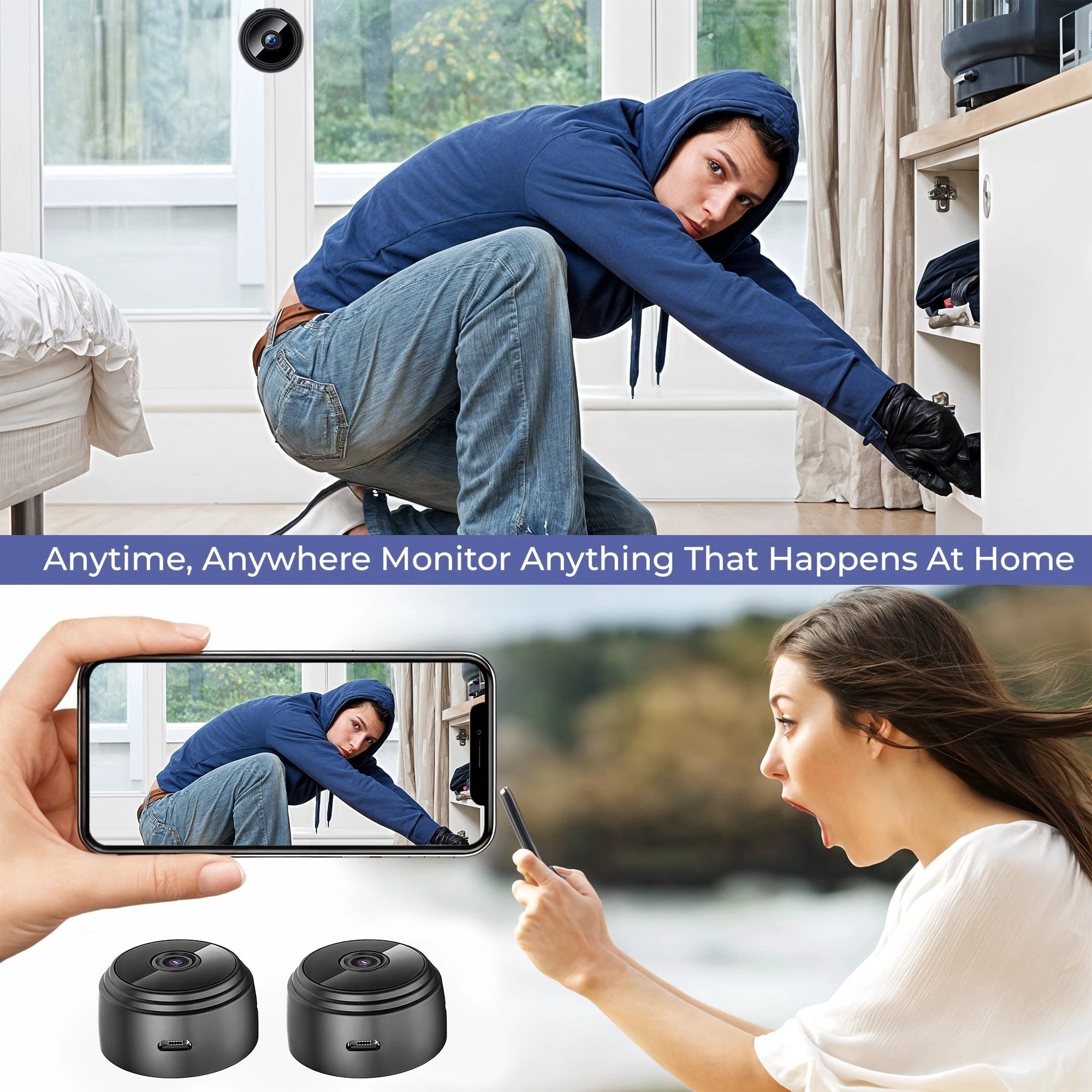 Wireless Indoor Security Camera Pro - Protect Your Family from Robberies and Burglaries Bowlift by Bowlift