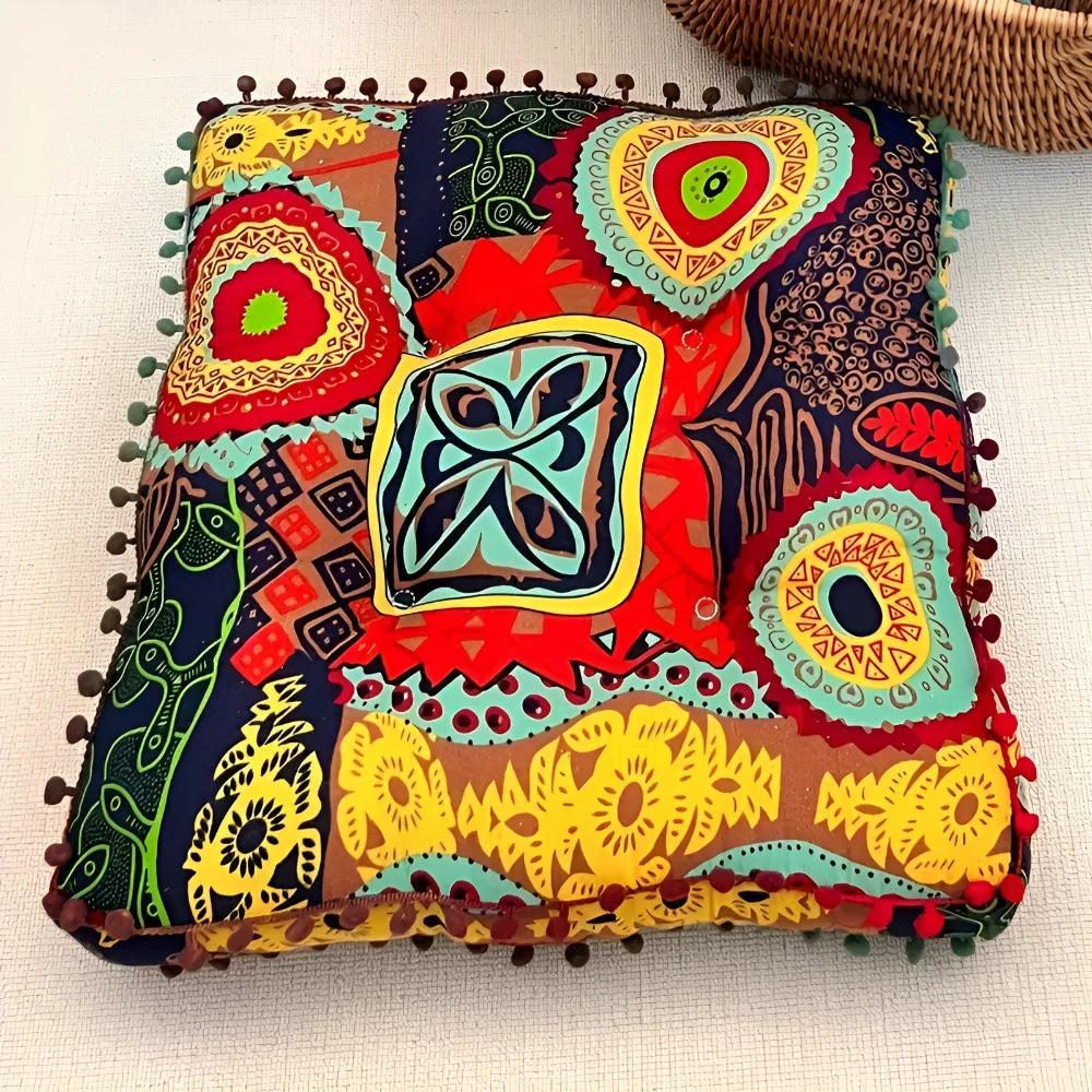 Boho Style Square Floor Cushion by Casa & Beyond