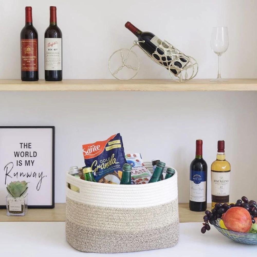Woven Cotton Rope Storage Basket by Casa & Beyond