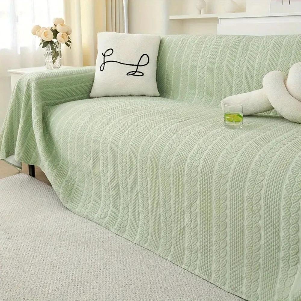 Tranquil Plush Leaf Sofa Cover by Casa & Beyond