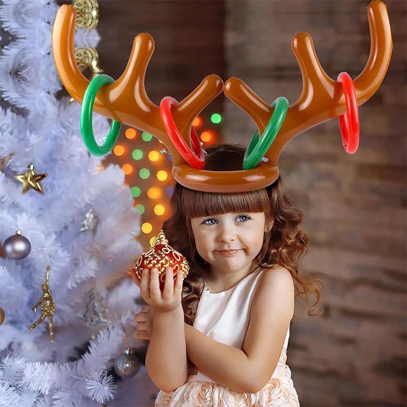 Ring toss game with wooden rings from reindeer Christmas by Bowlift