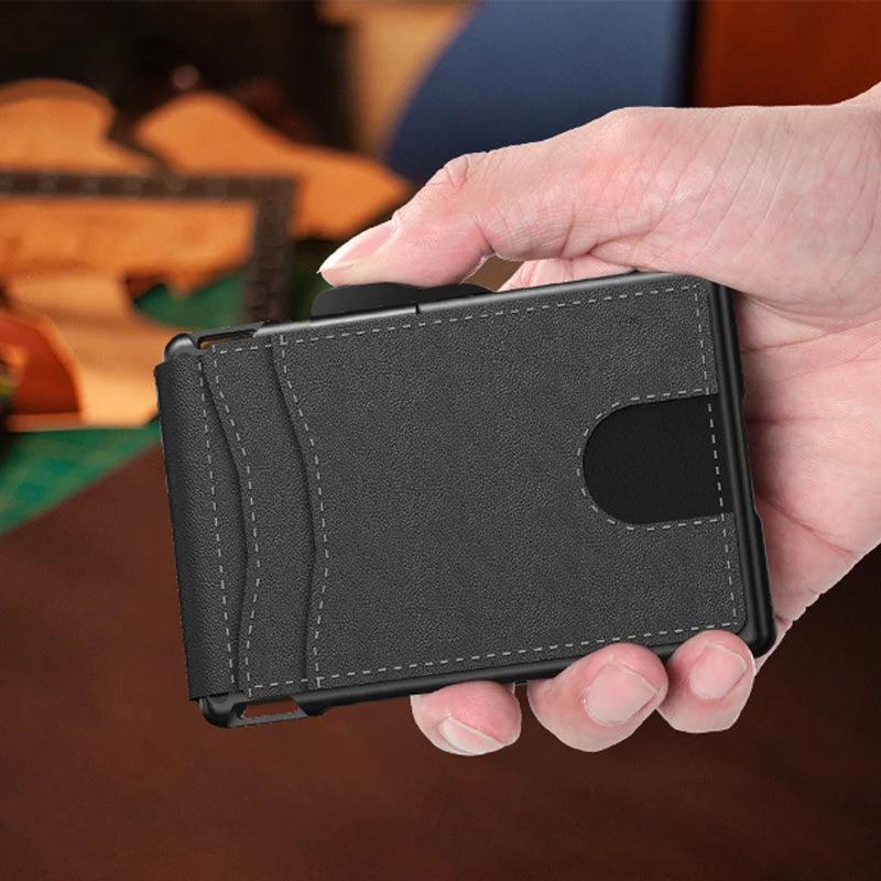 Men's Business Style PU Leather Card Slots for AirTag by BowLift
