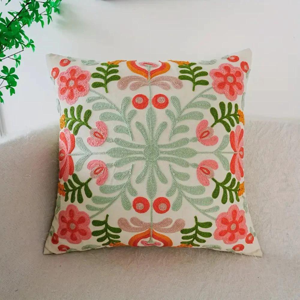 Ethereal Embroidery Floral Cushion Cover by Casa & Beyond