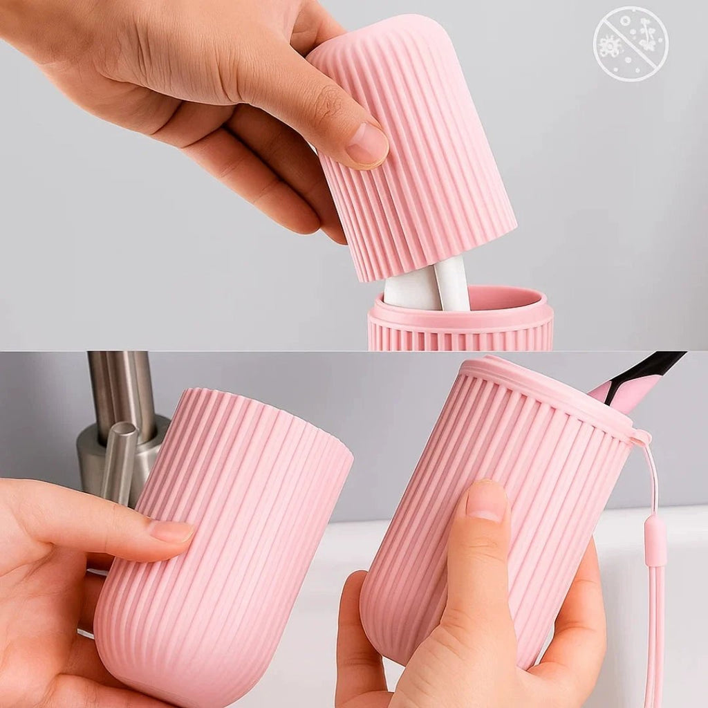 Mouthwash Cup Included – Compact Dust‑proof Design – Hygienic Oral Care for Travel & Holidays Bowlift by Bowlift