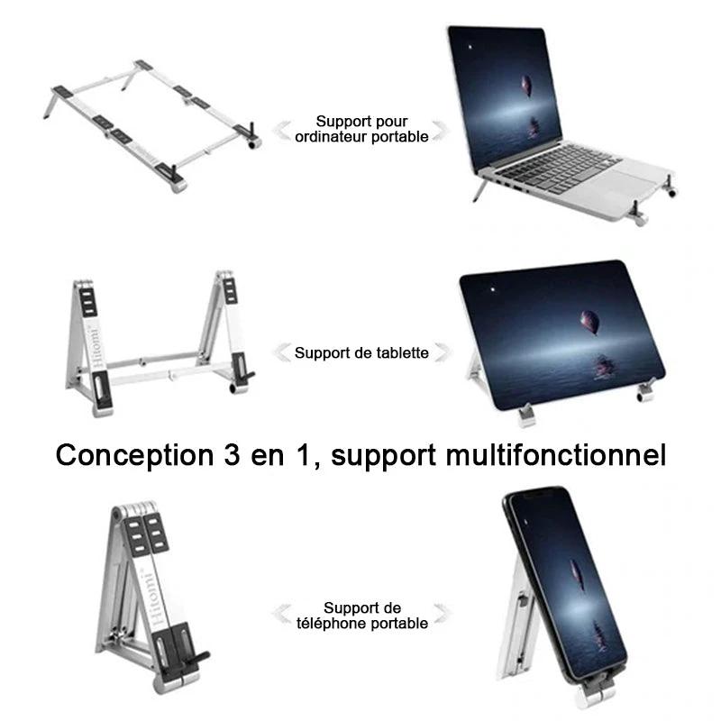Multifunctional 3-in-1 support for laptop pad phone by Bowlift