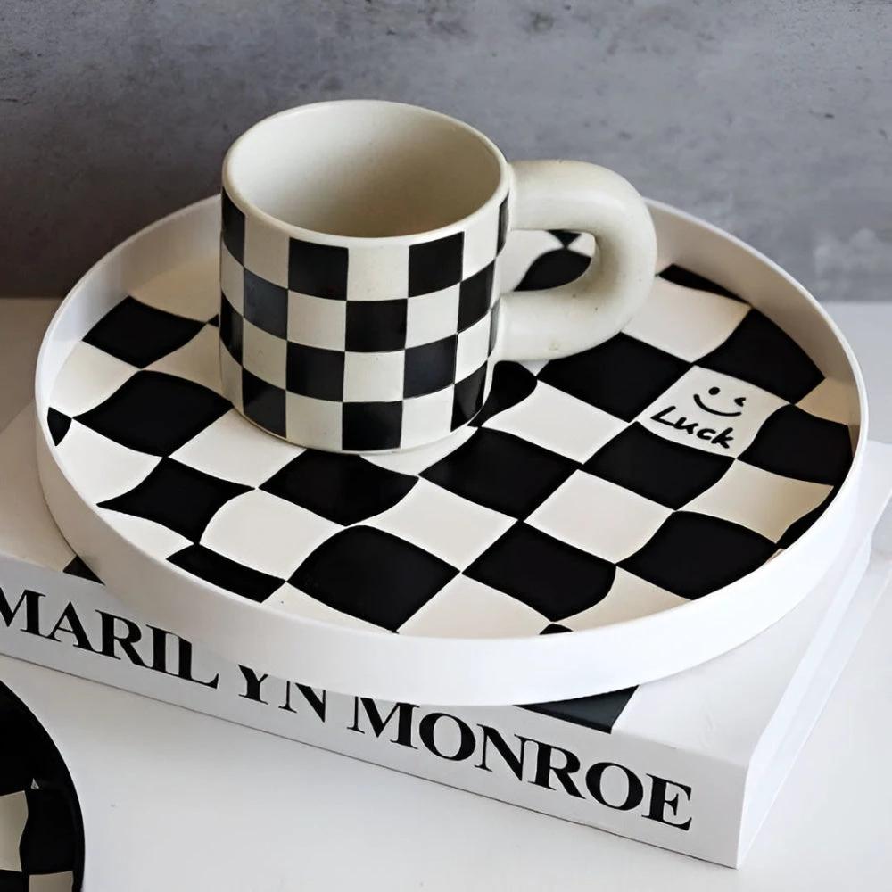 Round Checkerboard Storage Tray by Casa & Beyond