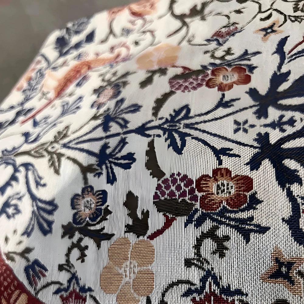 Vintage Floral & Bird Jacquard Table Runner by Casa & Beyond
