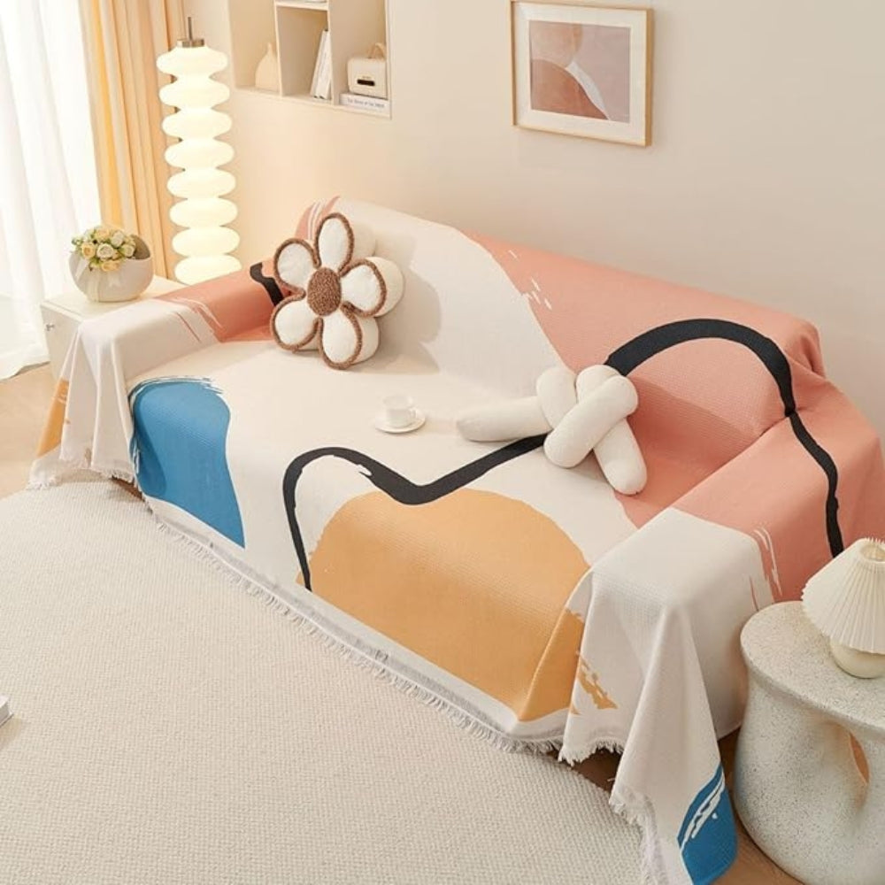 Lumiere Abstract Tasseled Sofa Cover by Casa & Beyond