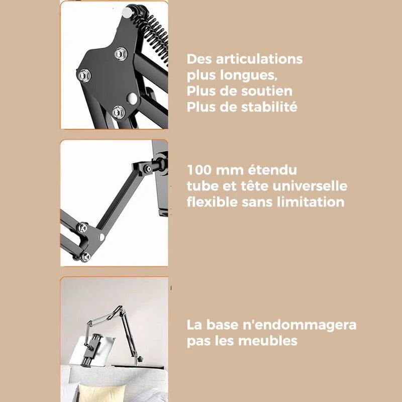 Hidden, extendable table tablet and phone holder by Bowlift