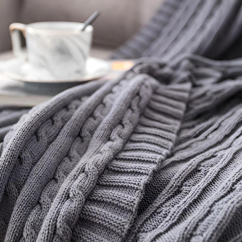 Braid Knitted Cotton Throw by Casa & Beyond